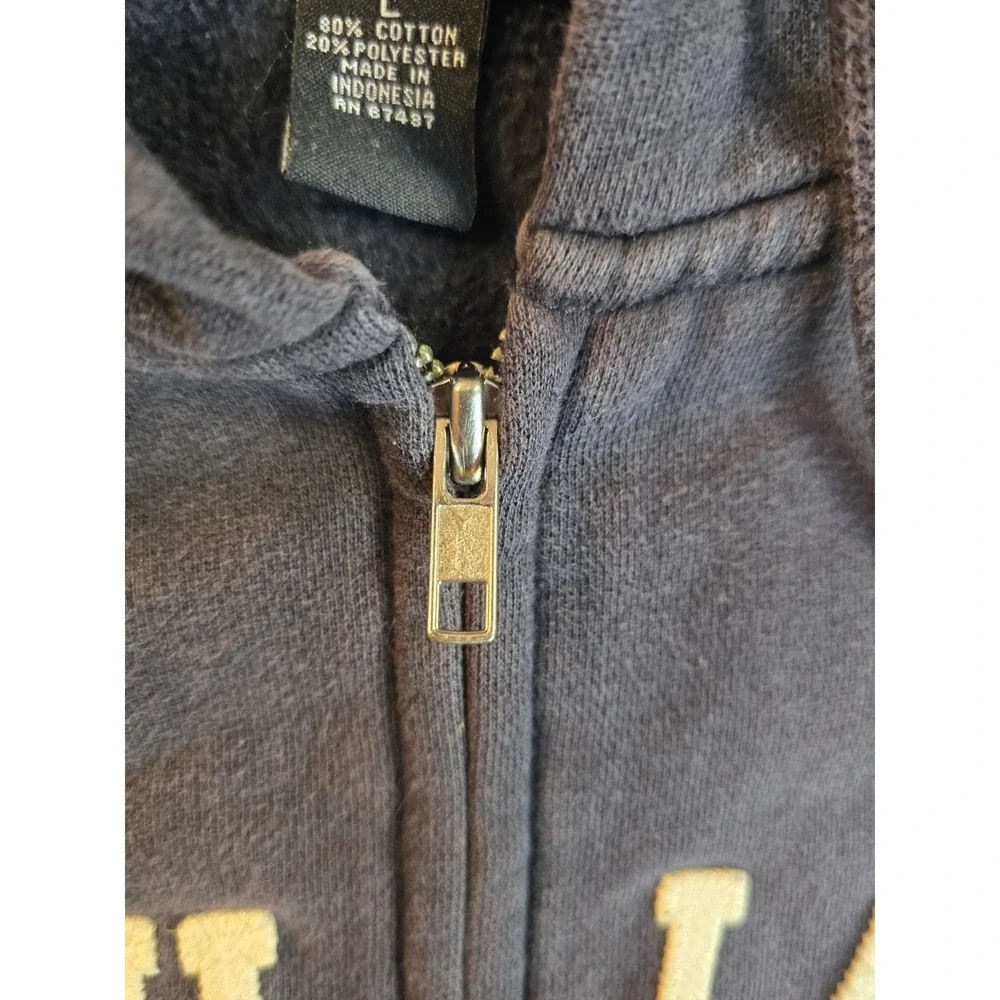 Vintage Polo Jeans Company Ralph Lauren Full Zip Hoodie Large Navy Spell Out